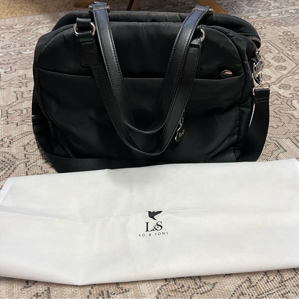 Lo & Sons O.G. medium black, gold hardware, lavender interior